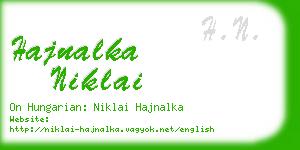 hajnalka niklai business card